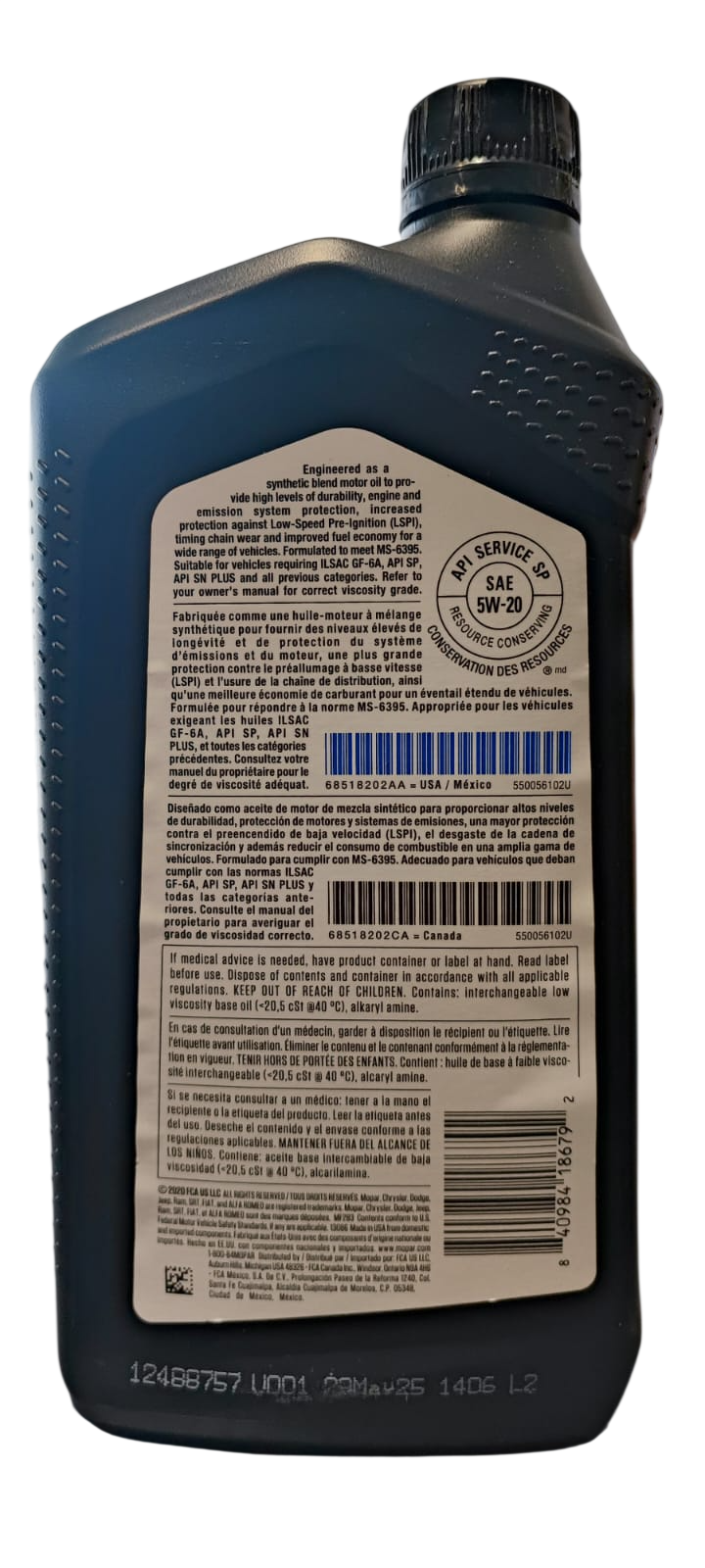 ACEITE MOPAR 5W20 946ML