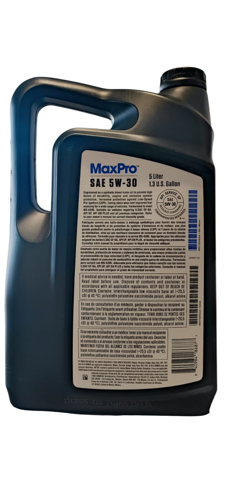 ACEITE MOTOR MOPAR 5W30 MAXPRO 5 LT