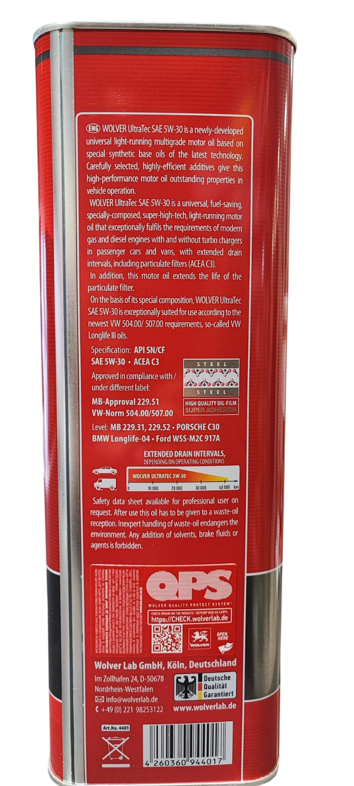 ACEITE 5W30 WOLVER 5 LITROS