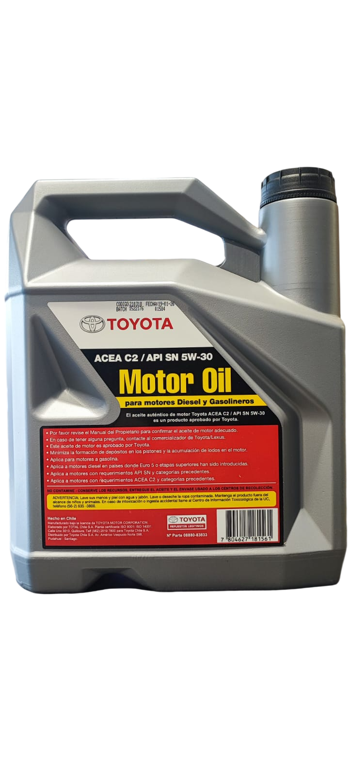 Aceite Motor Original Toyota 5w30 Diesel y Bencinero