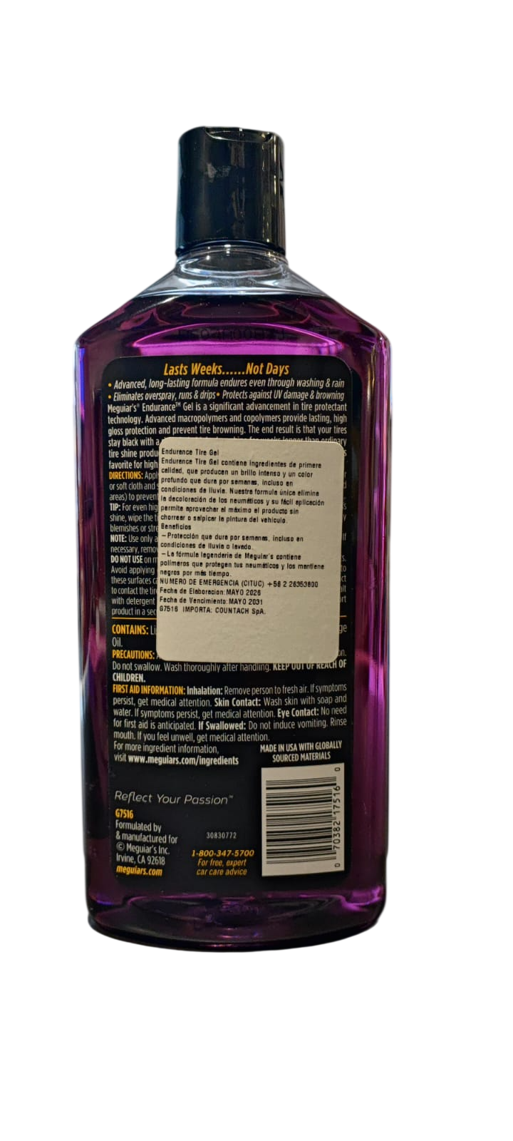 MEGUIARS ENDURANCE TIRE GEL 473 ML