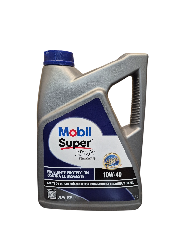 Aceite motor Mobil super 2000 10w-40 gasolina diesel 4lts