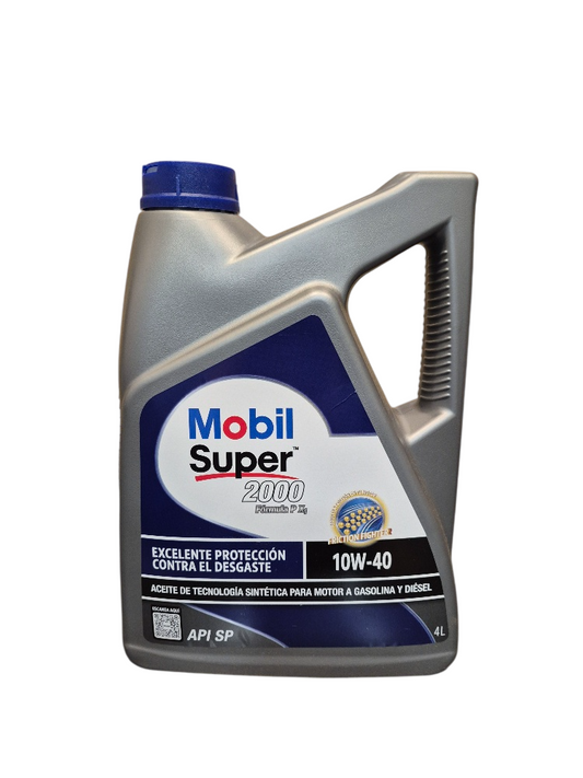 Aceite motor Mobil super 2000 10w-40 gasolina diesel 4lts