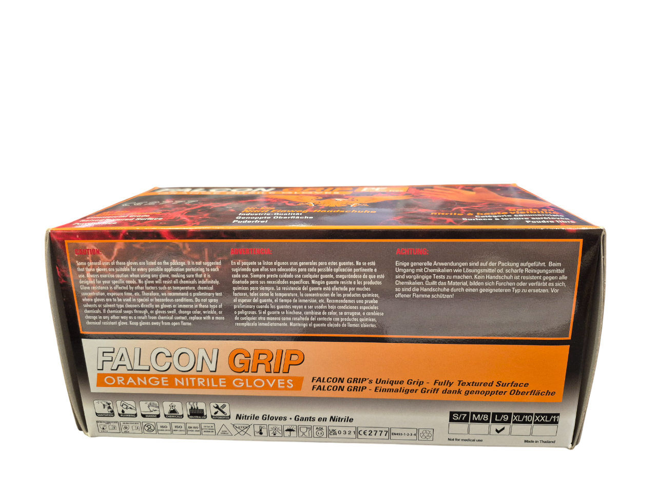 Guantes Nitrilo Texturizado Orange Talla L Caja 100 Unidades