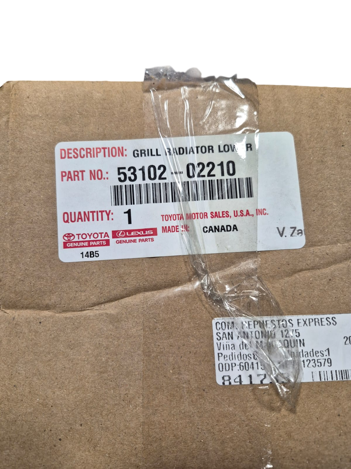 REJILLA INFERIOR TOYOTA COROLLA 2014-2016 ORIGINAL CON DETALLE