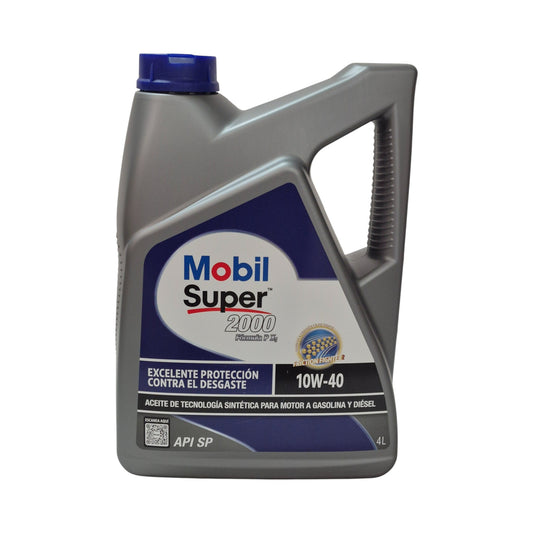 Aceite motor Mobil super 2000 10w-40 gasolina diesel 4lts