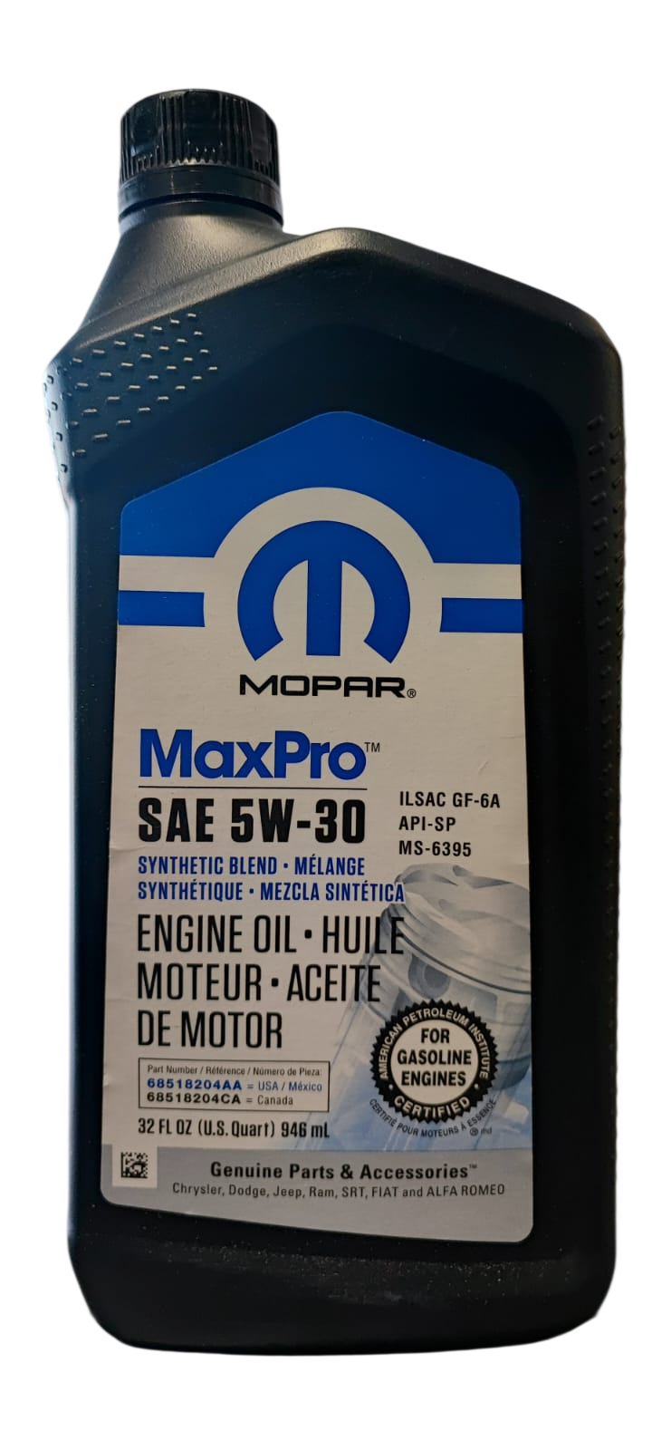 Aceite motor Mopar 5w30 946ml