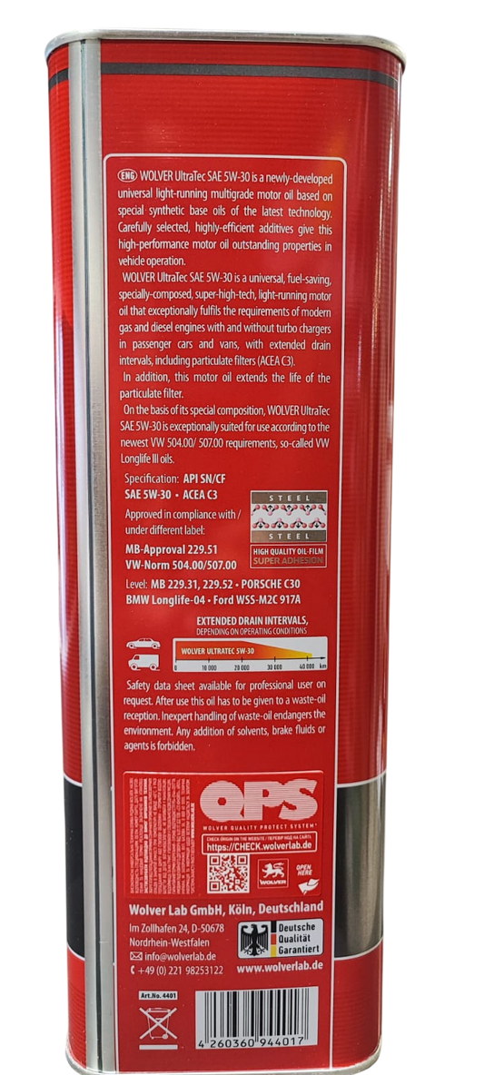 ACEITE 5W30 WOLVER 5 LITROS