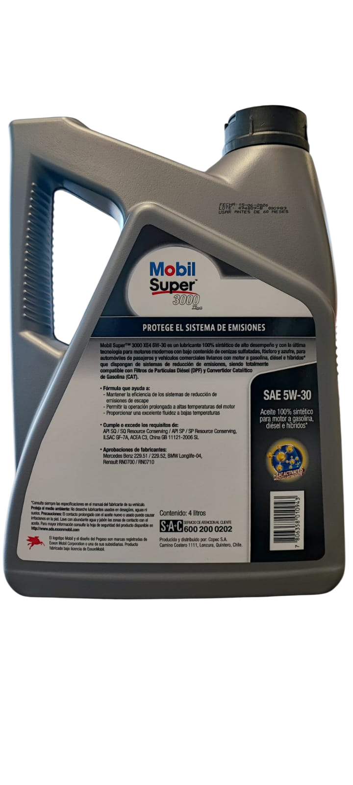 ACEITE 5W30 MOBIL SUPER 3000 4 LITROS