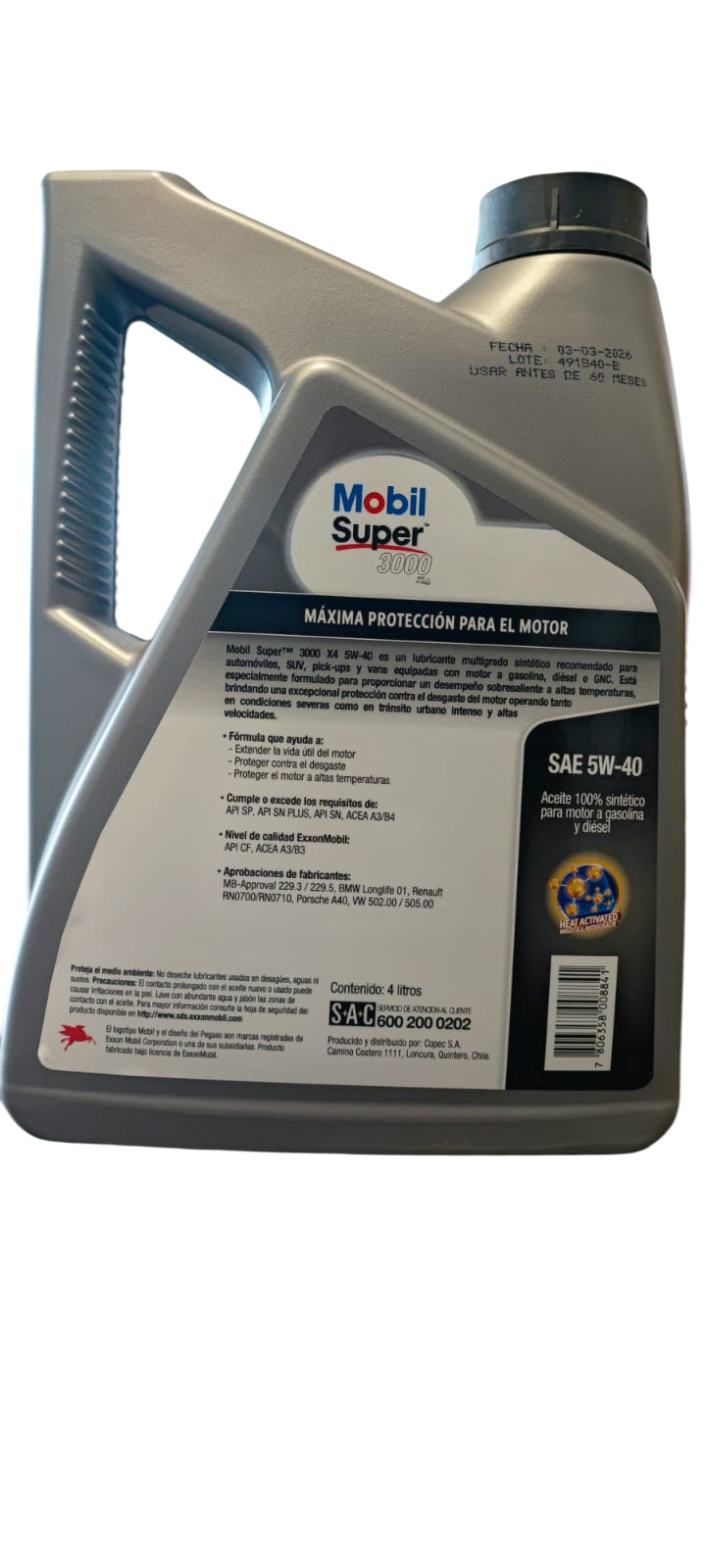 4 LTS ACEITE MOTR 5W40 MOBIL BENCINERO / DIESEL