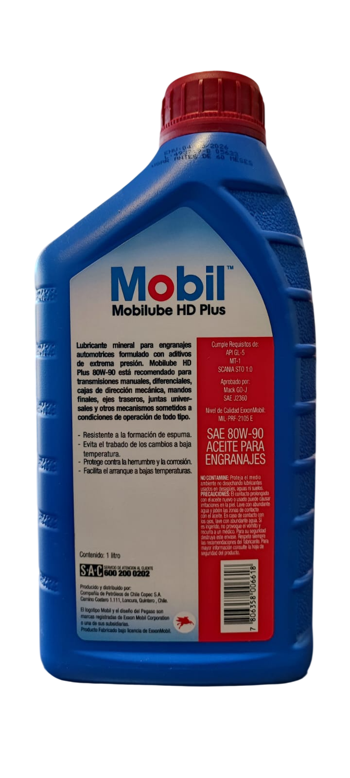 ACEITE MOBIL 80W90 MOBILUBE HD PLUS 1LT