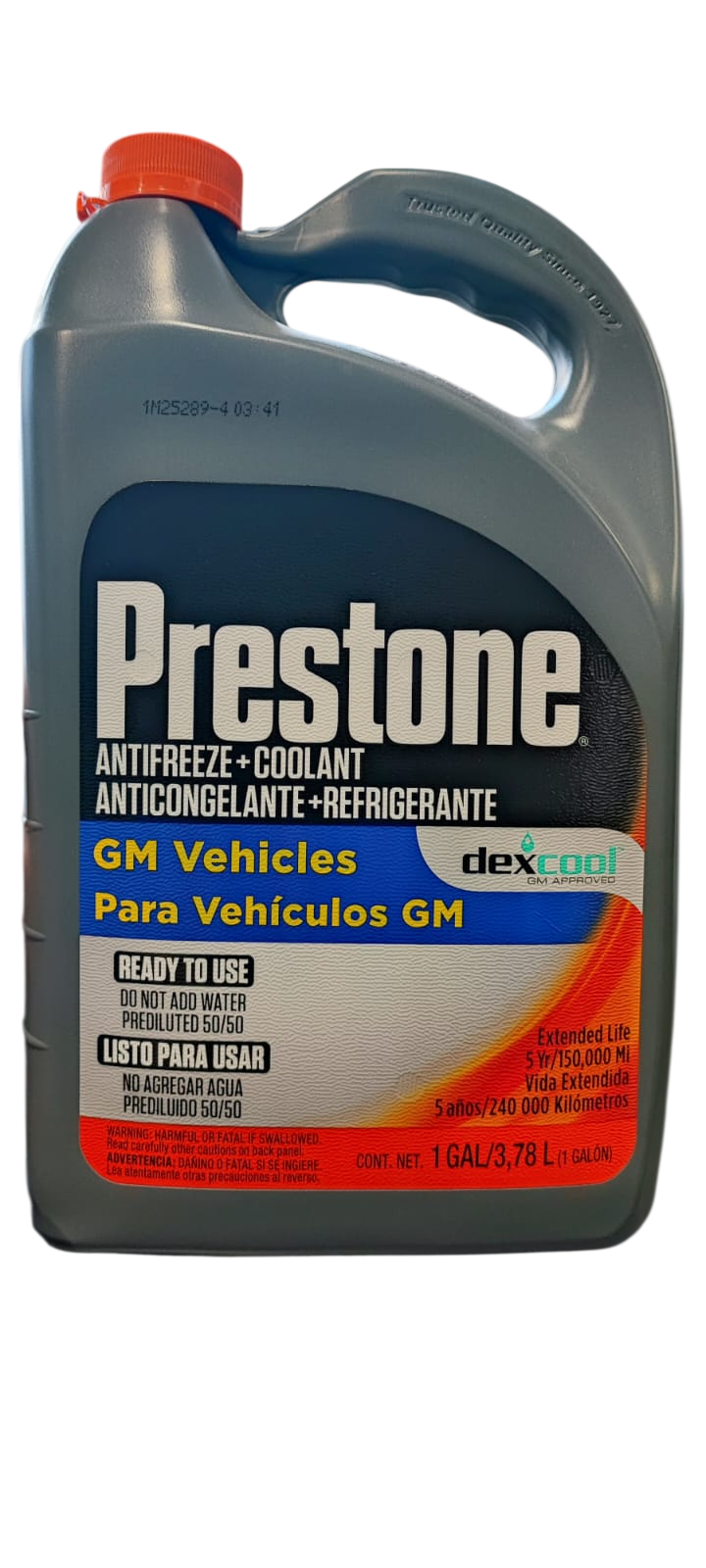Coolant Prestone Dexcool GM 50/50 Color Naranja 3.78 Lts