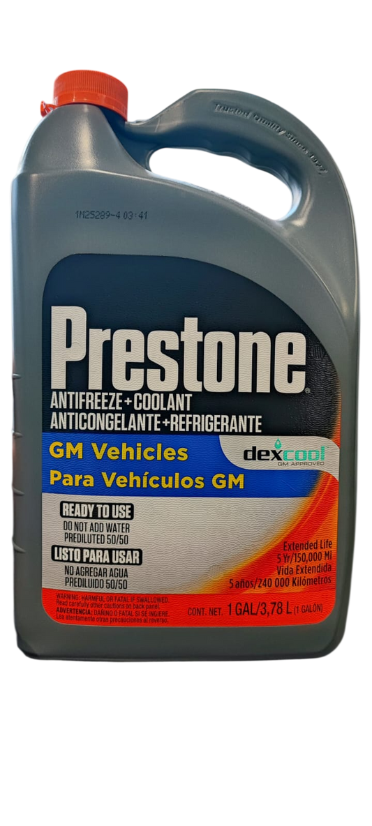 Coolant Prestone Dexcool GM 50/50 Color Naranja 3.78 Lts