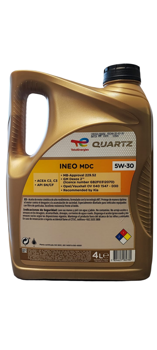 5W30 TOTAL QUARTZ INEO MDC 4 LITROS