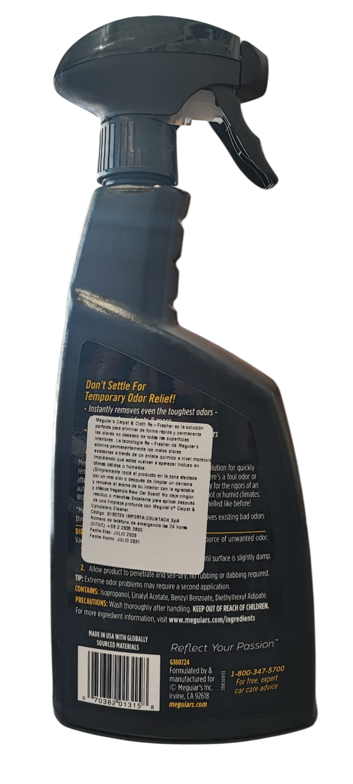 Eliminador De Malos Olores Meguiars Carpet&cloth Refresher 710 ML