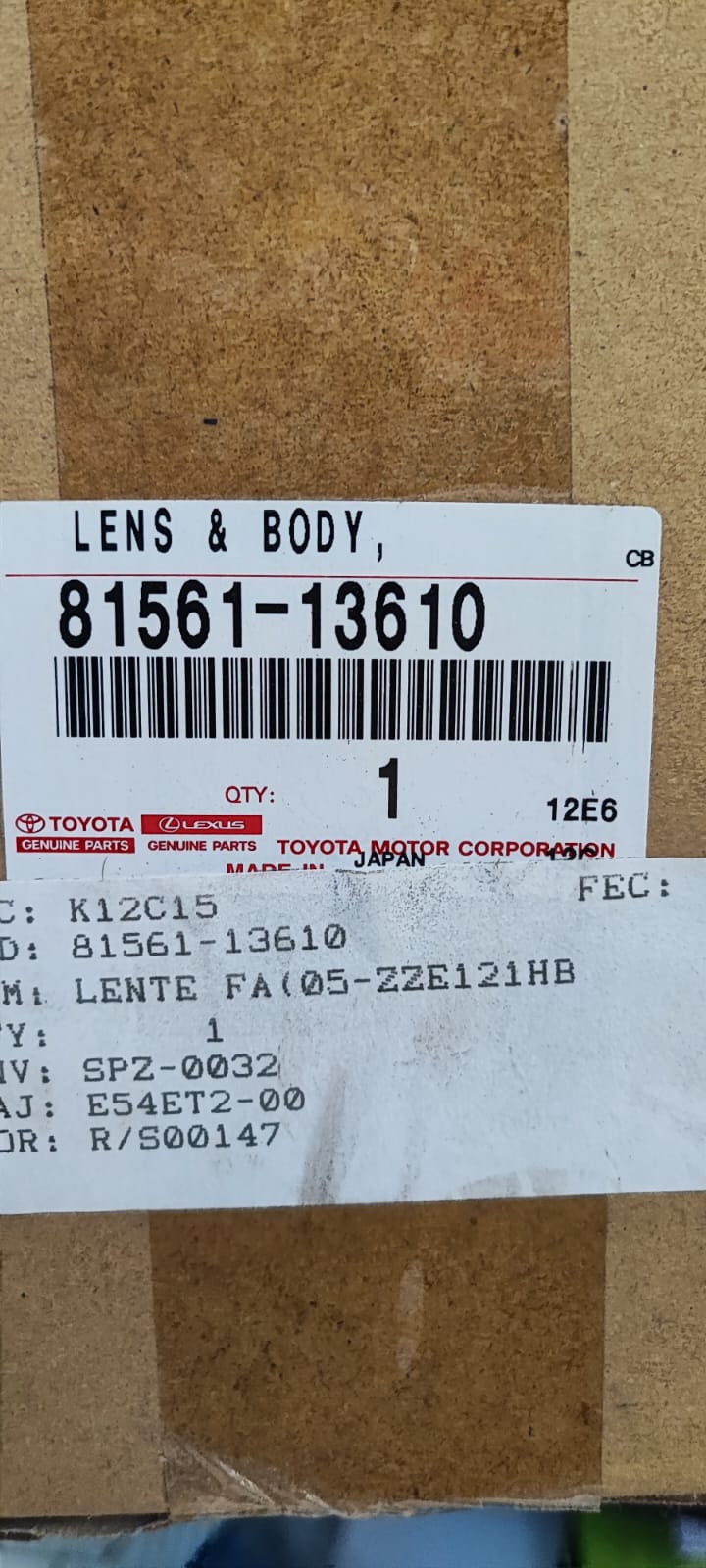 FOCO TRASERO IZQUIERDO TOYOTA COROLLA 2004-2008 ORIGINAL