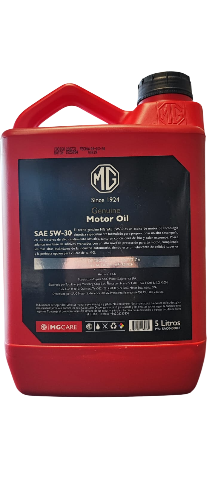 ACEITE DE MOTOR MG 5W30 ORIGINAL